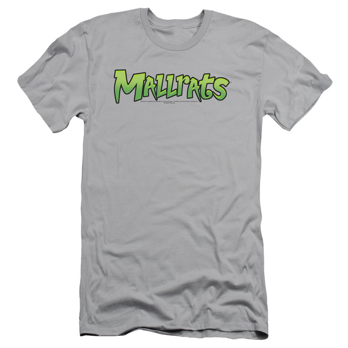 Mallrats Logo Slim Fit Mens T Shirt Silver