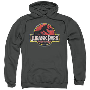 Jurassic Park Stone Logo Mens Hoodie Charcoal