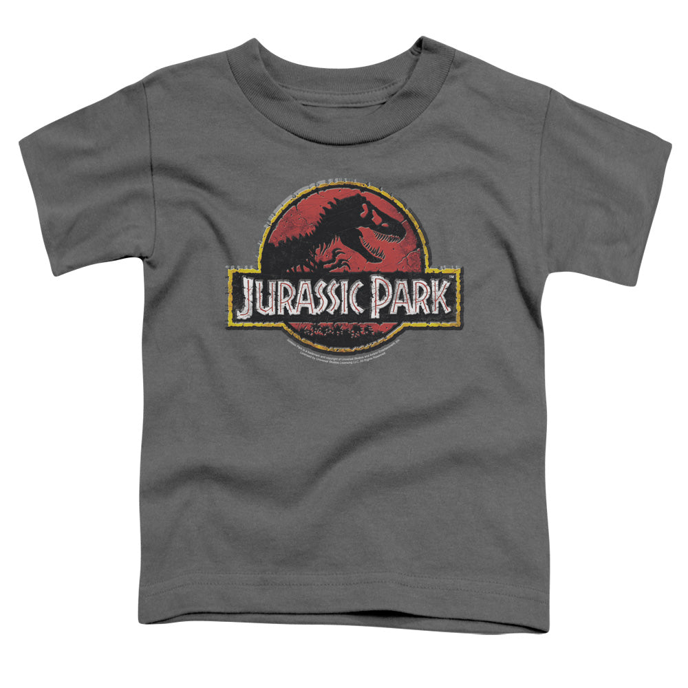 Jurassic Park Stone Logo Toddler Kids Youth T Shirt Charcoal