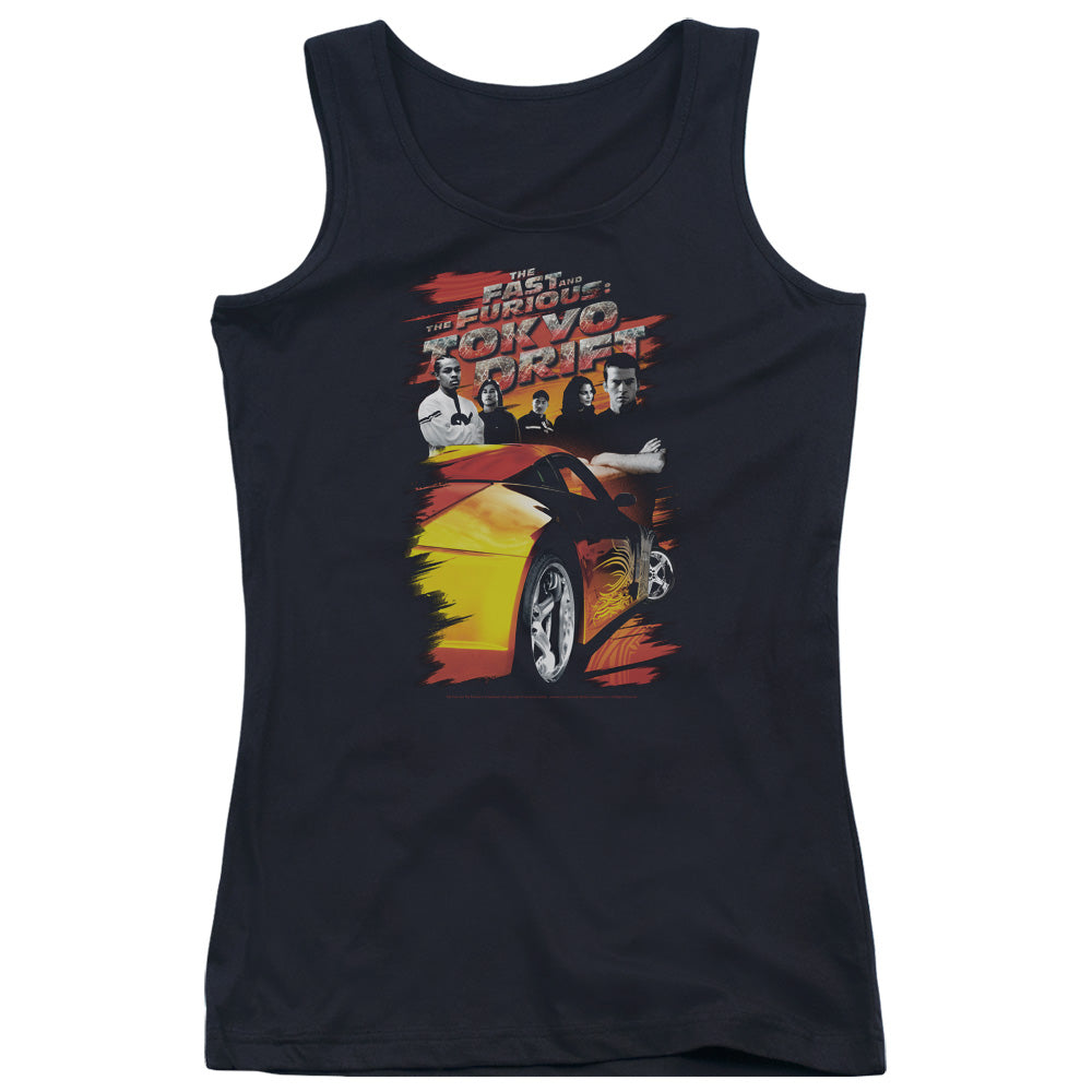 Tokyo Drift Drifting Crew Womens Tank Top Shirt Black