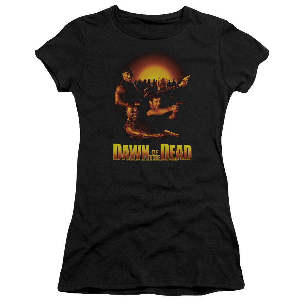 Dawn Of The Dead Dawn College Junior Sheer Cap Sleeve Womens T Shirt Black