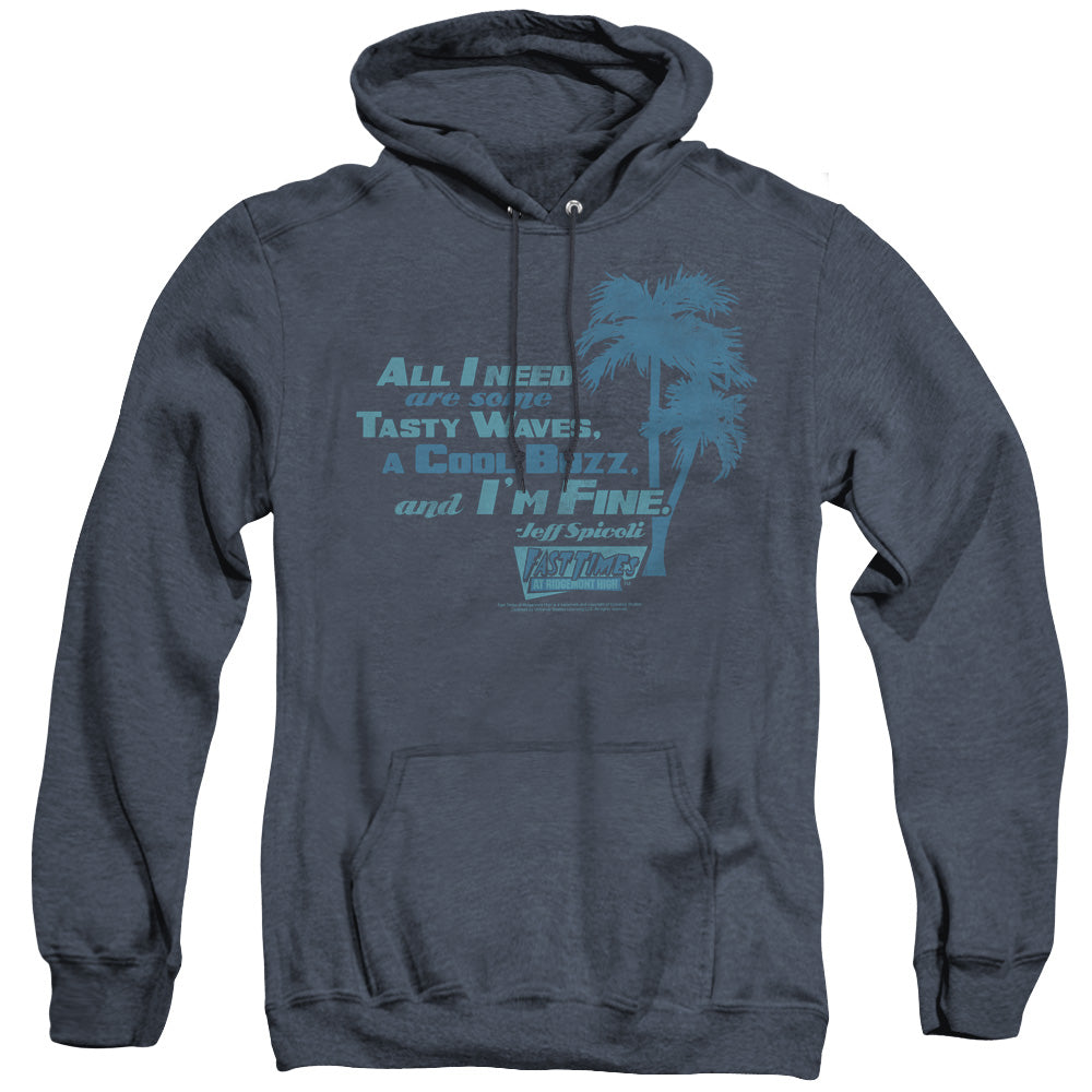 Fast Times Ridgemont High All I Need Mens Heather Hoodie Navy Navy Officially Licensed