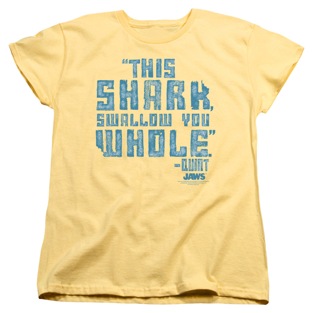 Jaws Swallow You Whole Womens T Shirt Yellow