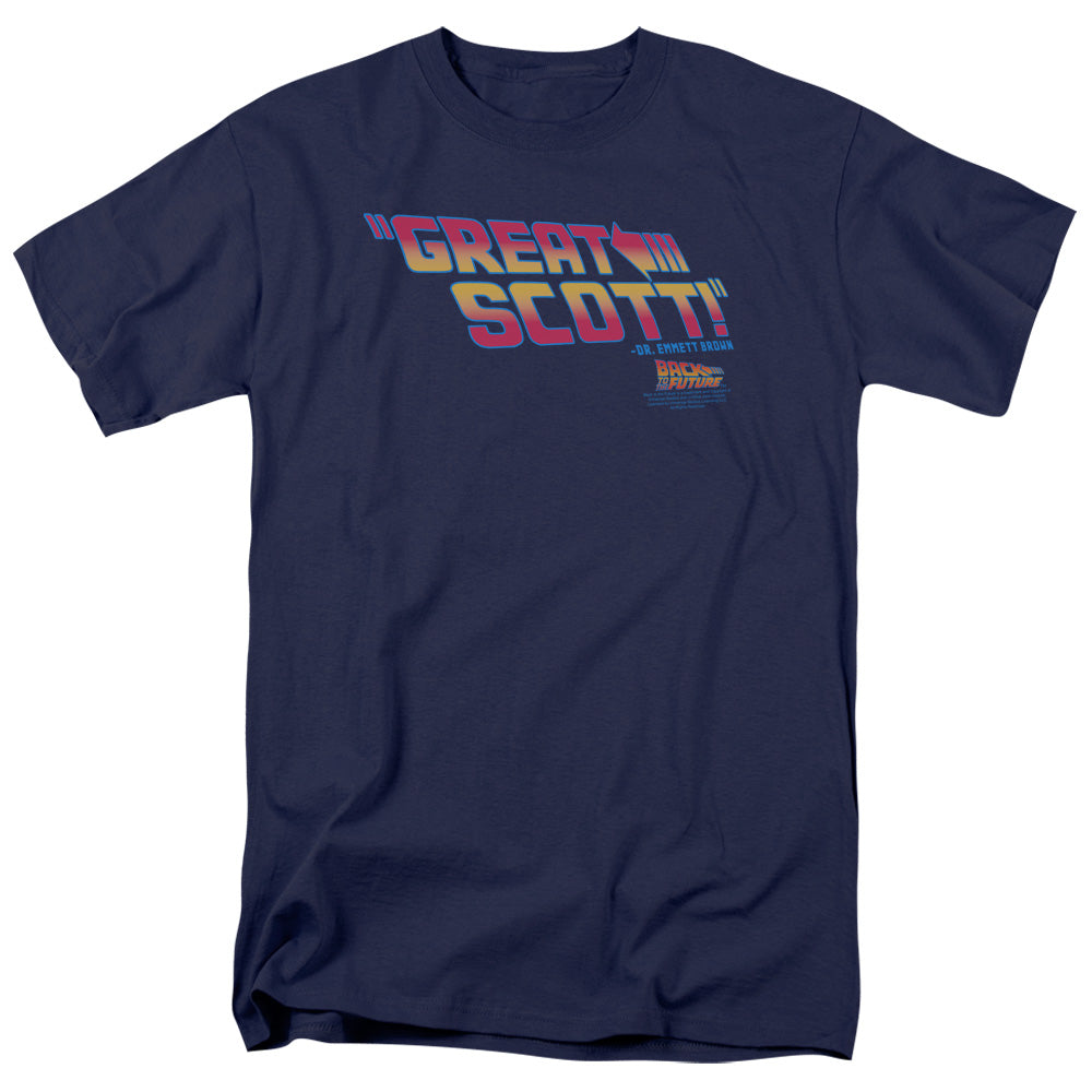 Back To The Future Great Scott Mens T Shirt Navy Blue