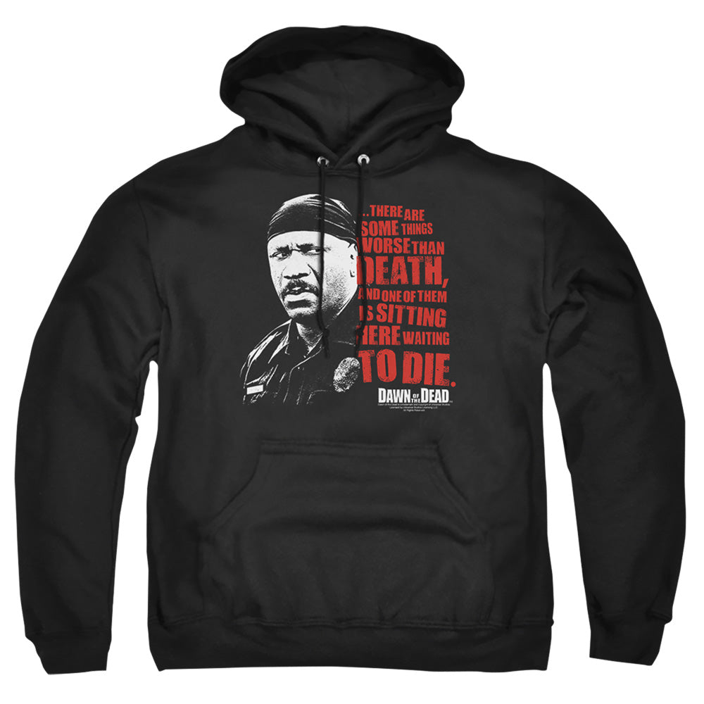 Dawn Of The Dead Worse Than Death Mens Hoodie Black Officially Licensed