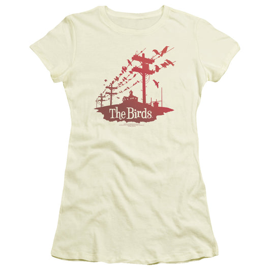 The Birds On A Wire Junior Sheer Cap Sleeve Womens T Shirt Cream