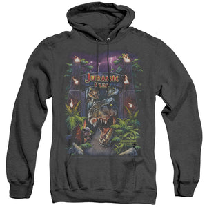 Jurassic Park Welcome To The Park Heather Mens Hoodie Black
