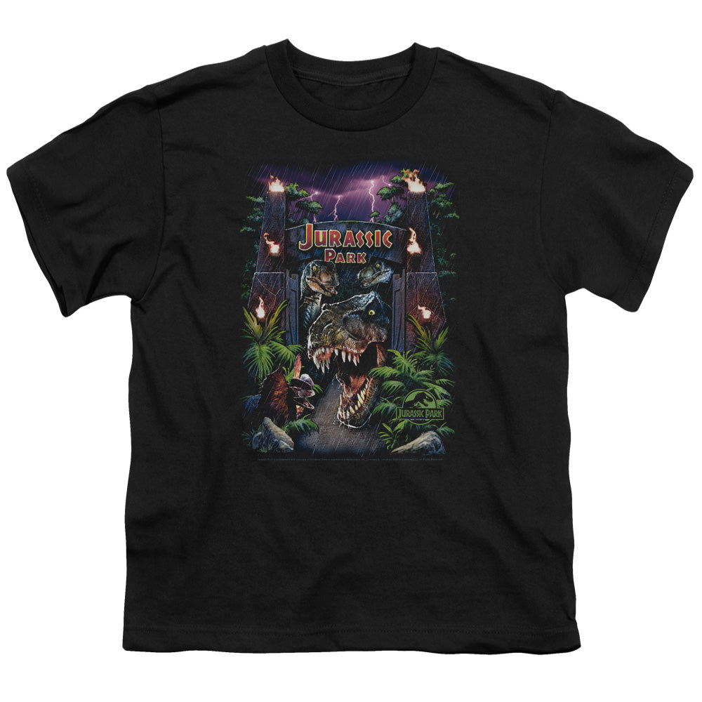Jurassic Park Welcome To The Park Kids Youth T Shirt Black