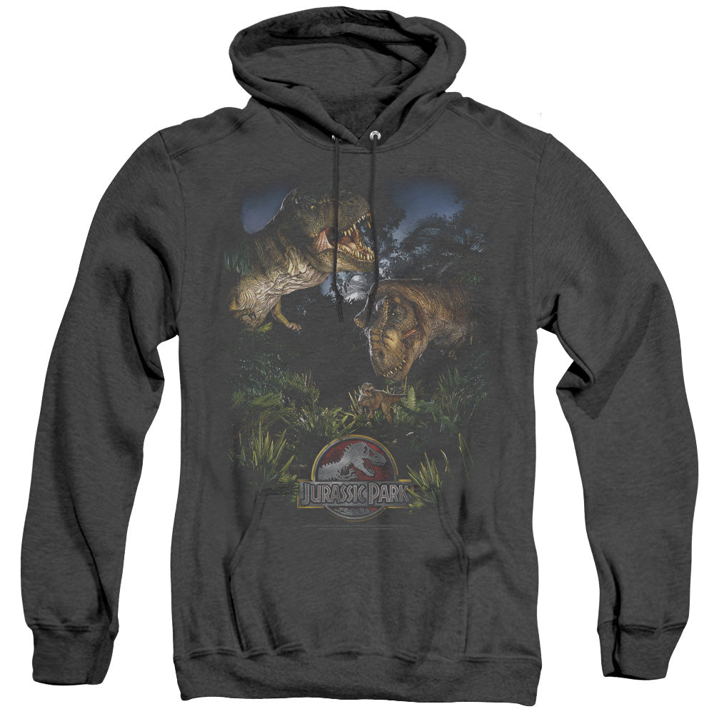 Jurassic Park Happy Family Mens Heather Hoodie Black Officially Licensed