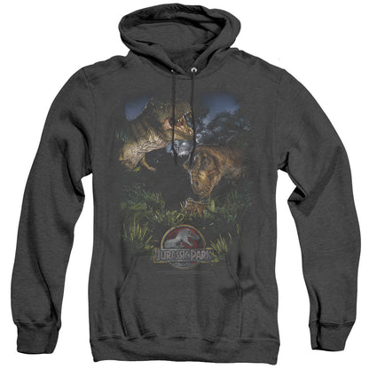 Jurassic Park Happy Family Mens Heather Hoodie Black Officially Licensed