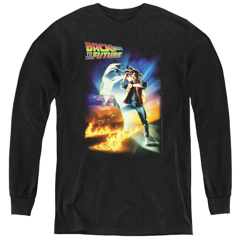 Back To The Future Poster Long Sleeve Kids Youth T Shirt Black