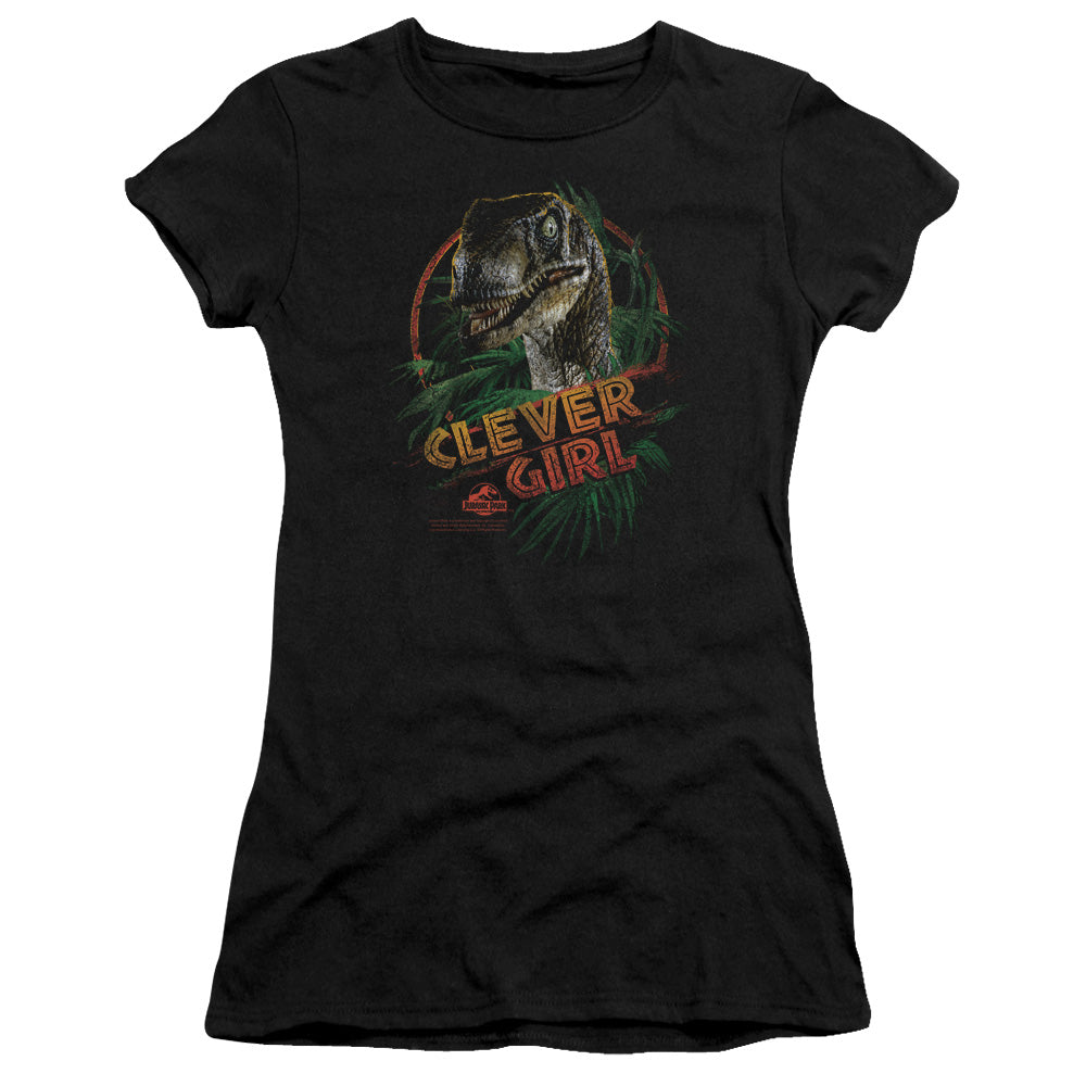 Jurassic Park Clever Girl Junior Sheer Cap Sleeve Womens T Shirt Black