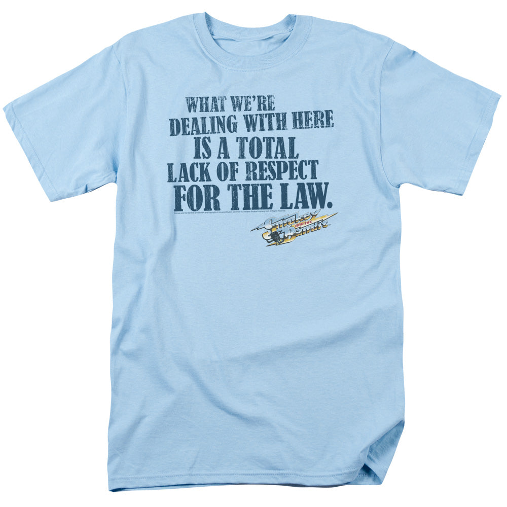 Smokey And The Bandit Lack Of Respect Mens T Shirt Light Blue
