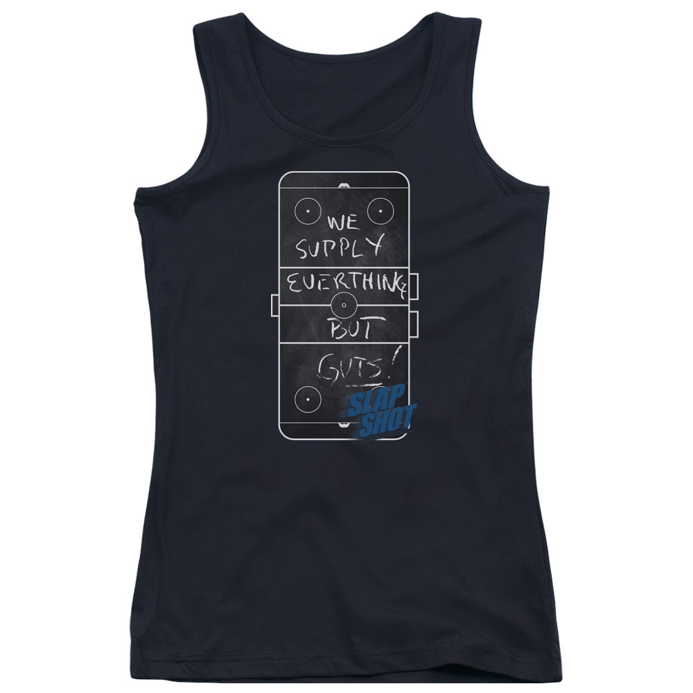 Slap Shot Chalkboard Womens Tank Top Shirt Black