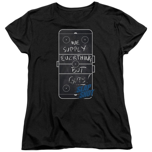 Slap Shot Chalkboard Womens T Shirt Black