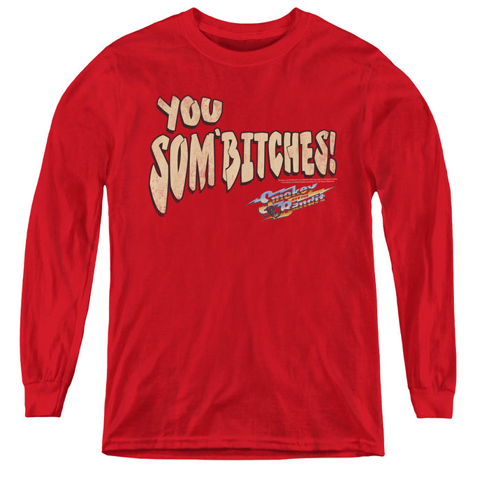 Smokey And The Bandit Sombitch Long Sleeve Kids Youth T Shirt Red
