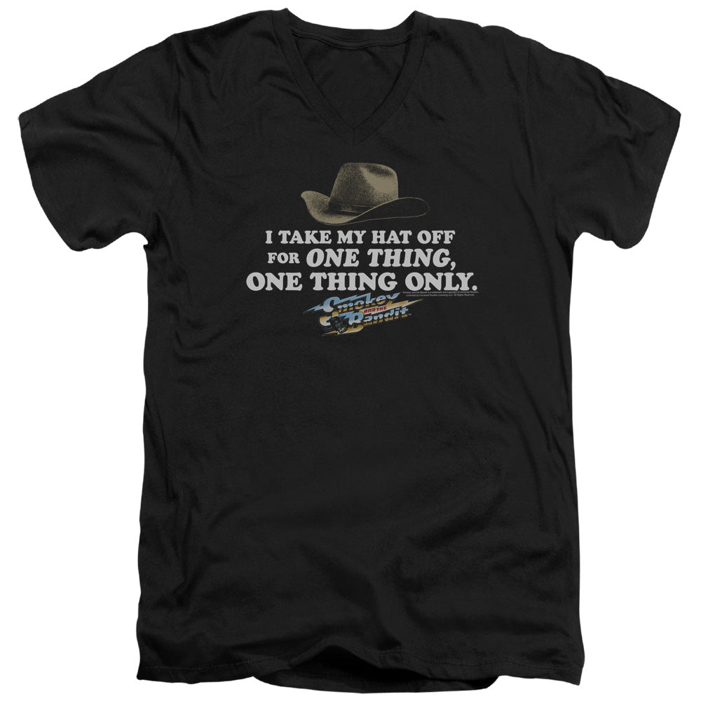 Smokey And The Bandit Hat Mens Slim Fit V Neck T Shirt Black