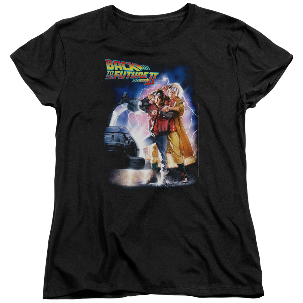 Back To The Future II Poster Womens T Shirt Black