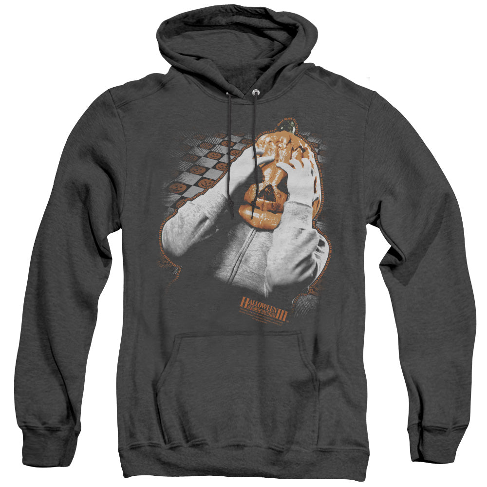 Halloween III Pumpkin Mask Heather Mens Hoodie Black