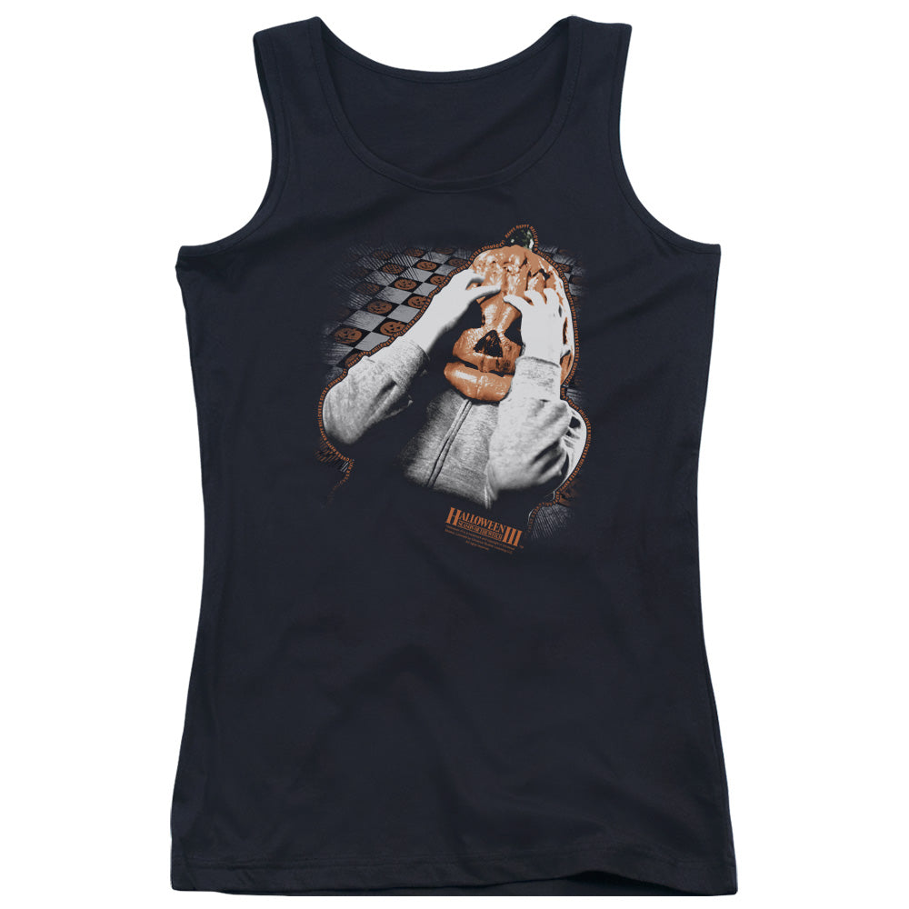 Halloween III Pumpkin Mask Womens Tank Top Shirt Black