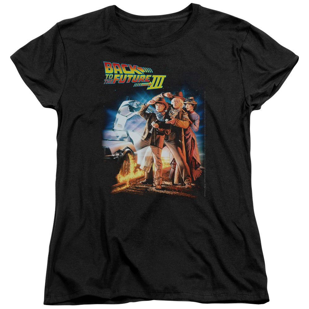 Back To The Future III Poster Womens T Shirt Black