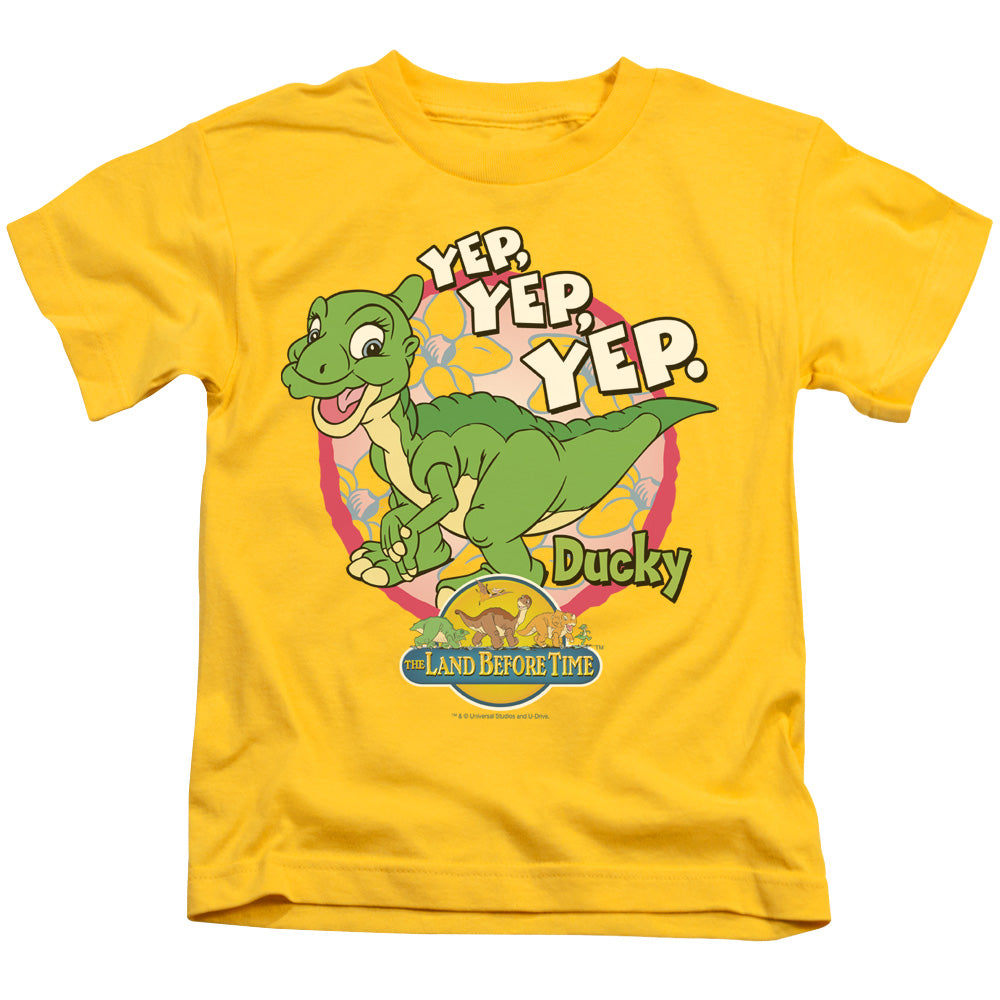 The Land Before Time Ducky Juvenile Kids Youth T Shirt Yellow