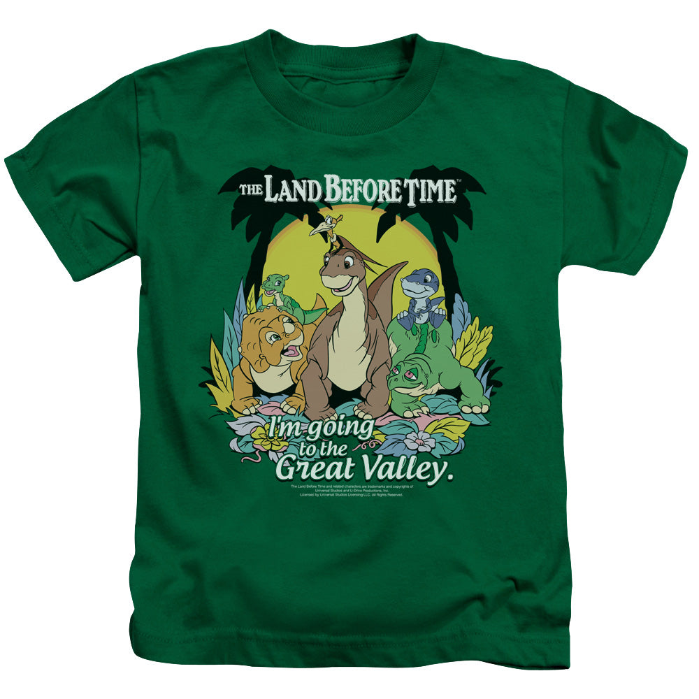 The Land Before Time Great Valley Juvenile Kids Youth T Shirt Kelly Green