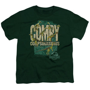 Jurassic Park Compy Kids Youth T Shirt Hunter Green