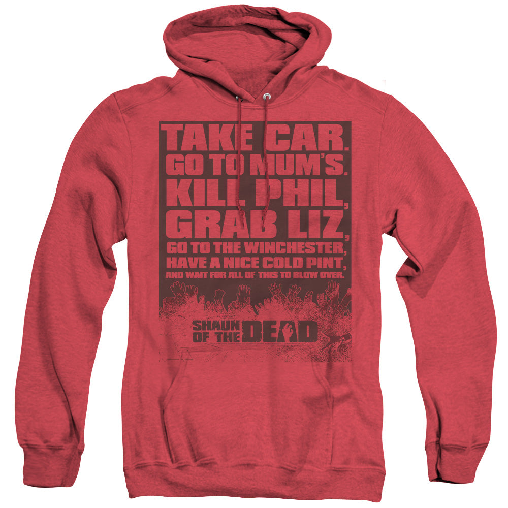 Shaun Of The Dead List Heather Mens Hoodie Red