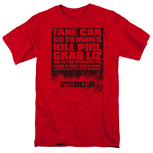 Load image into Gallery viewer, Shaun Of The Dead List Mens T Shirt Red