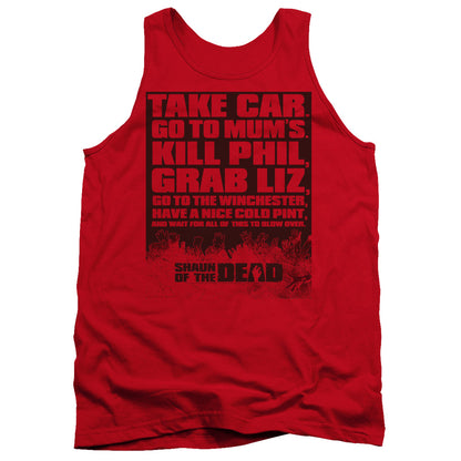 Shaun Of The Dead List Mens Tank Top Shirt Red