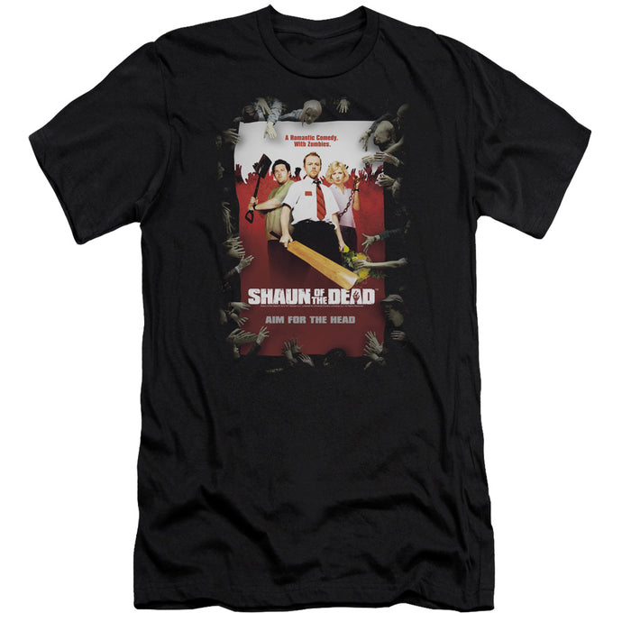 Shaun Of The Dead Poster Slim Fit Mens T Shirt Black
