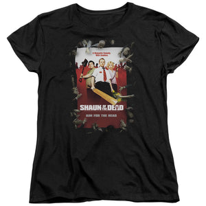 Shaun Of The Dead Poster Womens T Shirt Black