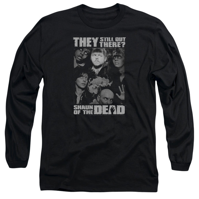 Shaun Of The Dead Still Out There Mens Long Sleeve Shirt Black