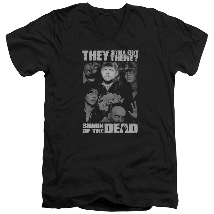 Shaun Of The Dead Still Out There S S Adult V-Neck Black
