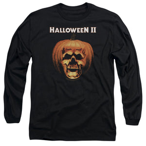 Halloween II Pumpkin Shell Mens Long Sleeve Shirt Black