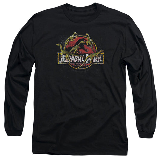 Jurassic Park Something Has Survived Mens Long Sleeve Shirt Black