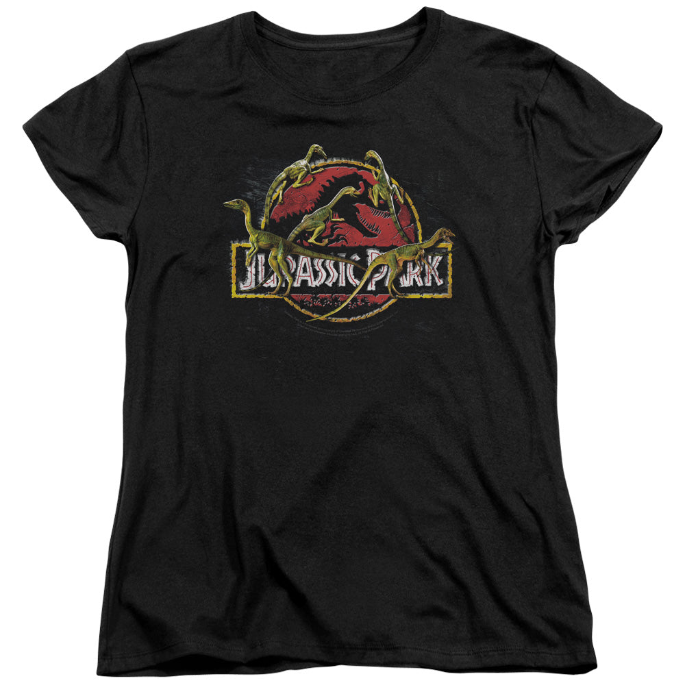 Jurassic Park Something Has Survived Womens T Shirt Black