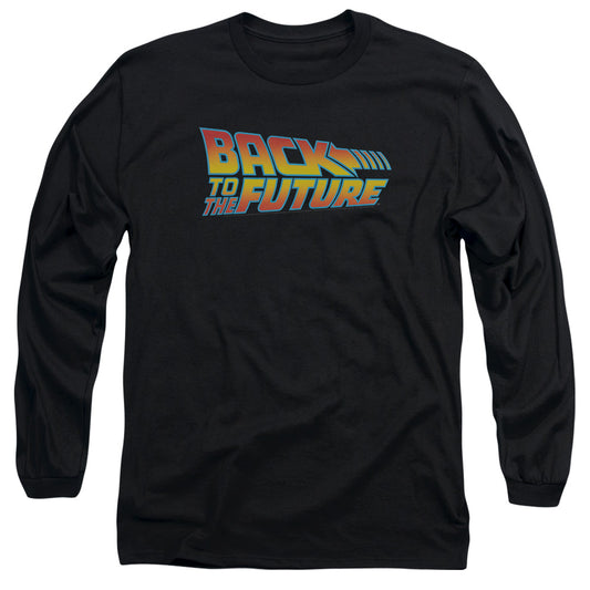 Back To The Future Logo Mens Long Sleeve Shirt Black