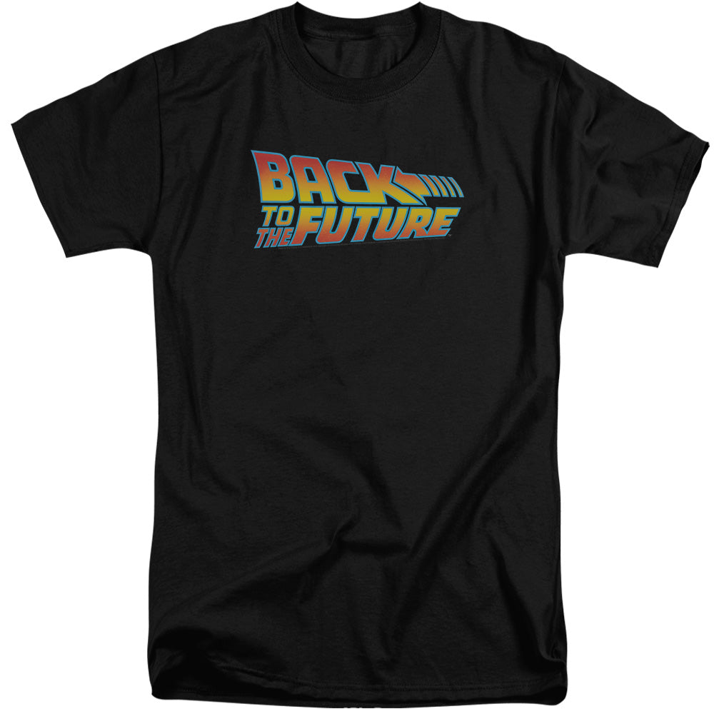 Back To The Future Logo Mens Tall T Shirt Black