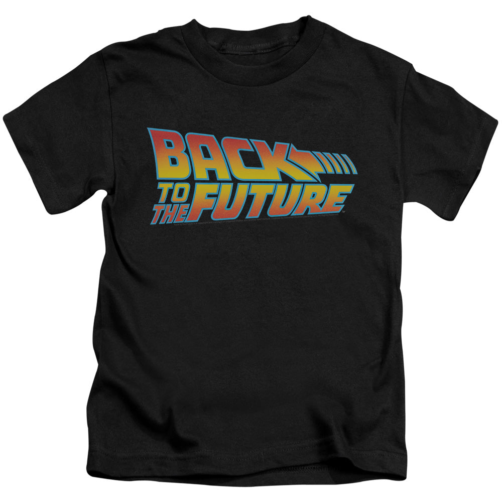Back To The Future Logo Juvenile Kids Youth T Shirt Black