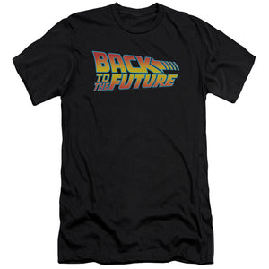 Back To The Future Logo Slim Fit Mens T Shirt Black