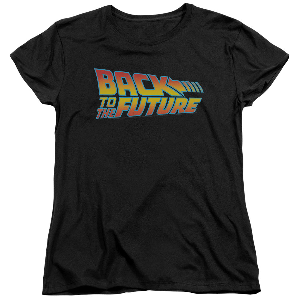 Back To The Future Logo Womens T Shirt Black