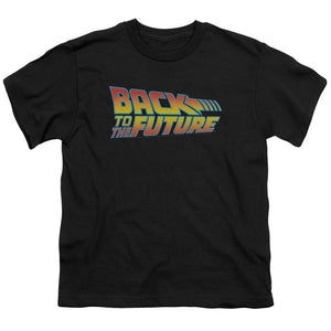 Back To The Future Logo Kids Youth T Shirt Black