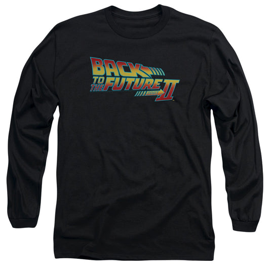 Back To The Future II Logo Mens Long Sleeve Shirt Black