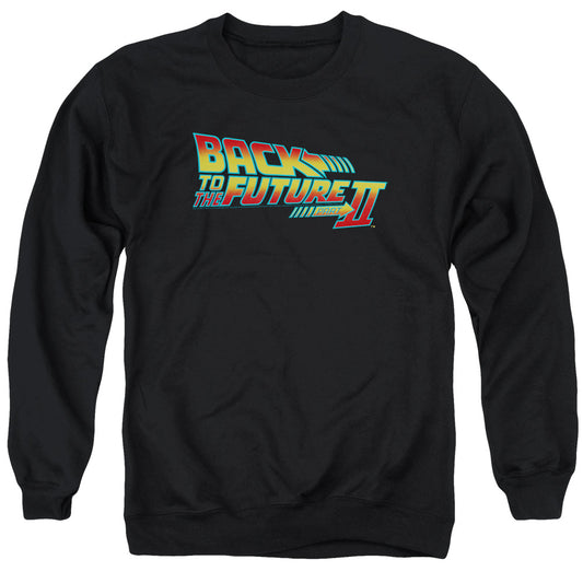 Back To The Future II Logo Mens Crewneck Sweatshirt Black