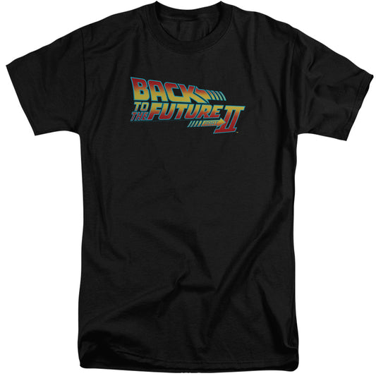 Back To The Future II Logo Mens Tall T Shirt Black
