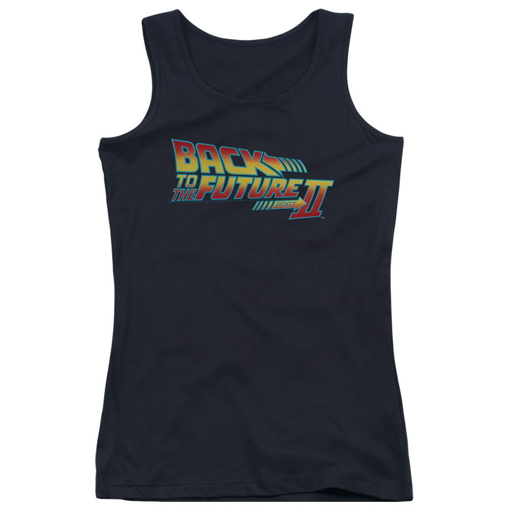 Back To The Future II Logo Womens Tank Top Shirt Black