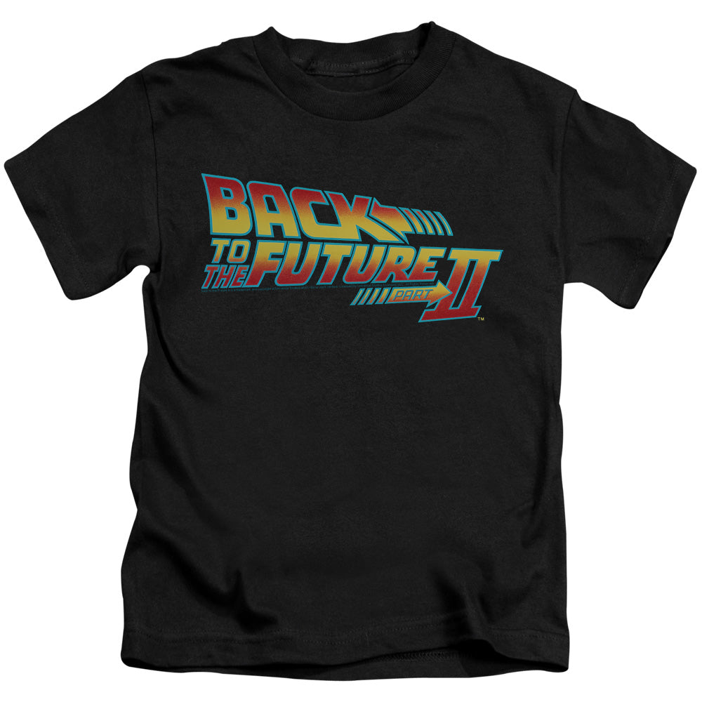 Back To The Future II Logo Juvenile Kids Youth T Shirt Black