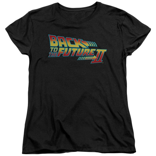 Back To The Future II Logo Womens T Shirt Black